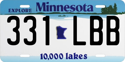 MN license plate 331LBB
