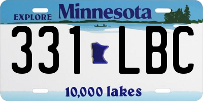 MN license plate 331LBC