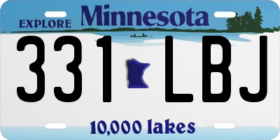 MN license plate 331LBJ