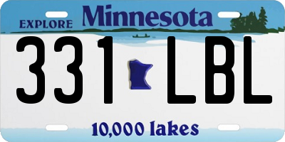 MN license plate 331LBL