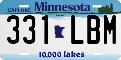 MN license plate 331LBM