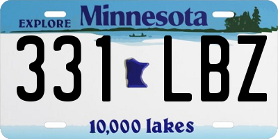 MN license plate 331LBZ
