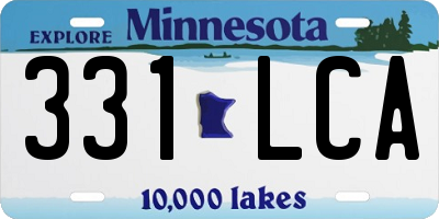 MN license plate 331LCA