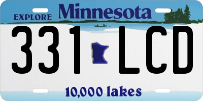 MN license plate 331LCD