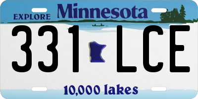 MN license plate 331LCE