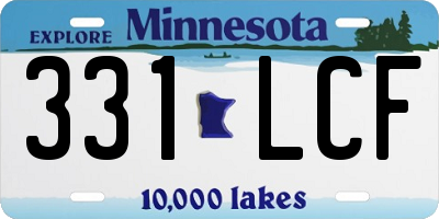 MN license plate 331LCF