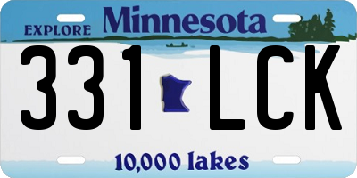 MN license plate 331LCK