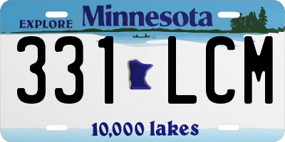 MN license plate 331LCM