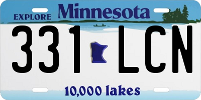MN license plate 331LCN