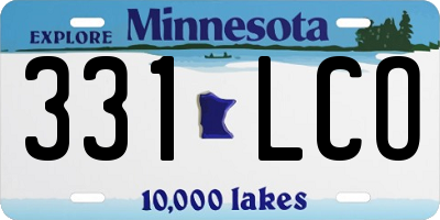 MN license plate 331LCO
