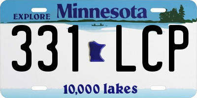 MN license plate 331LCP
