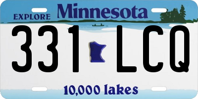 MN license plate 331LCQ