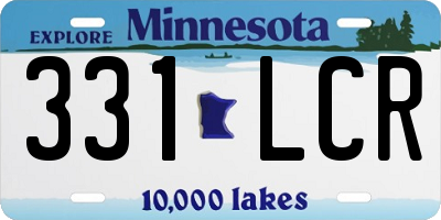 MN license plate 331LCR