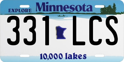MN license plate 331LCS
