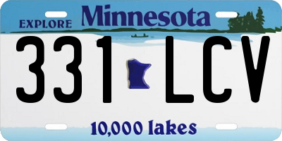 MN license plate 331LCV