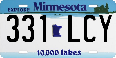 MN license plate 331LCY