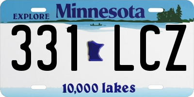 MN license plate 331LCZ
