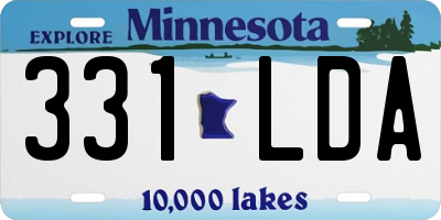 MN license plate 331LDA