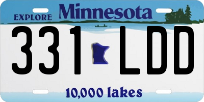 MN license plate 331LDD