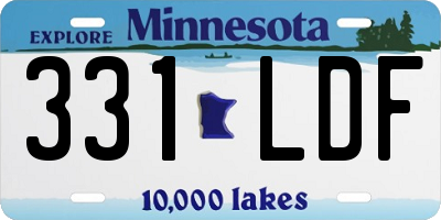 MN license plate 331LDF