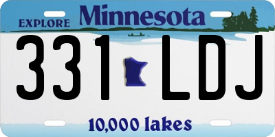 MN license plate 331LDJ