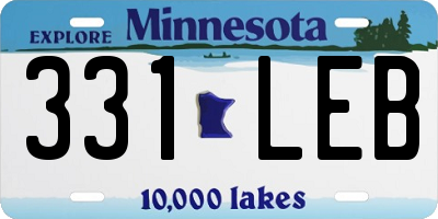 MN license plate 331LEB