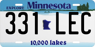 MN license plate 331LEC