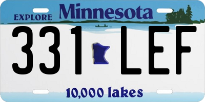 MN license plate 331LEF