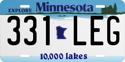 MN license plate 331LEG