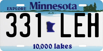 MN license plate 331LEH