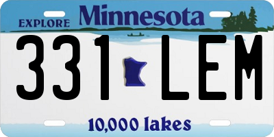 MN license plate 331LEM