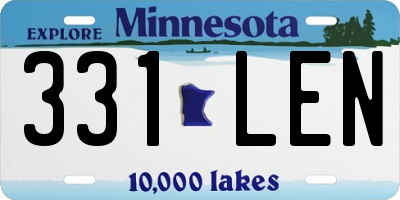 MN license plate 331LEN