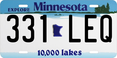 MN license plate 331LEQ