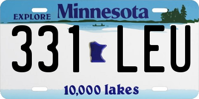MN license plate 331LEU