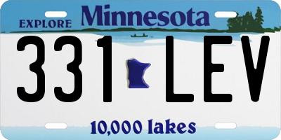MN license plate 331LEV