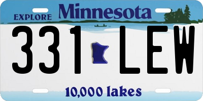 MN license plate 331LEW