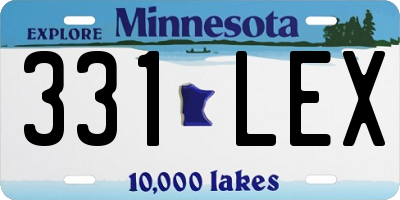 MN license plate 331LEX