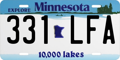 MN license plate 331LFA
