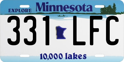 MN license plate 331LFC