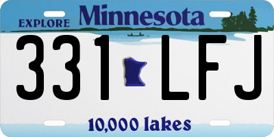 MN license plate 331LFJ