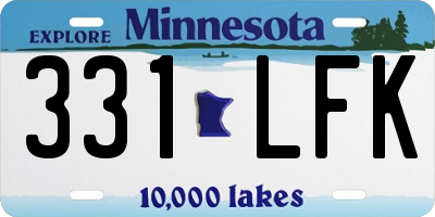 MN license plate 331LFK