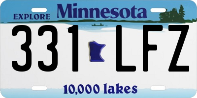 MN license plate 331LFZ
