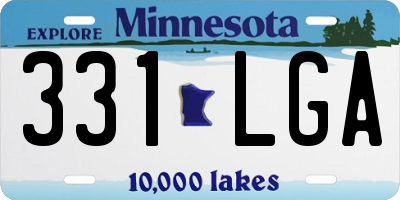 MN license plate 331LGA