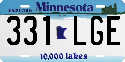 MN license plate 331LGE