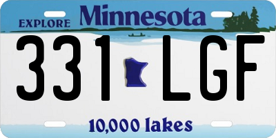 MN license plate 331LGF