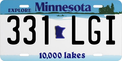 MN license plate 331LGI