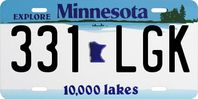 MN license plate 331LGK