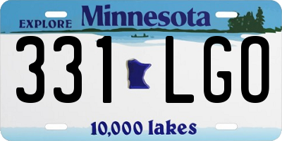 MN license plate 331LGO