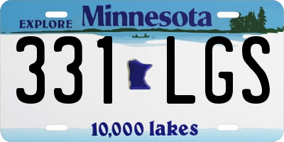 MN license plate 331LGS
