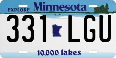 MN license plate 331LGU